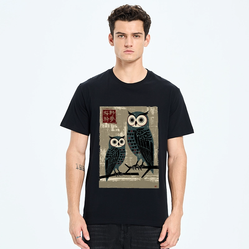 Tokyo-Tiger Japanese Style Retro Owls Classic T-Shirt