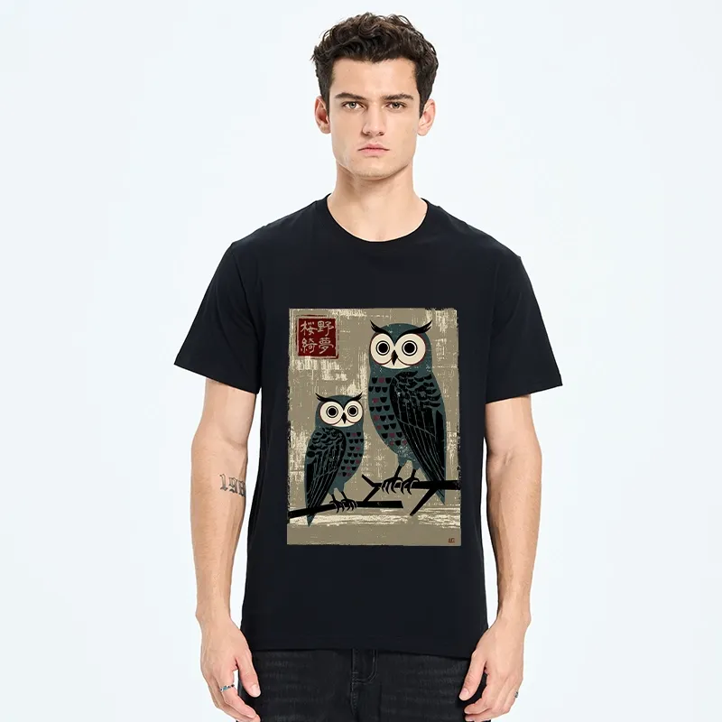 Tokyo-Tiger Japanese Style Retro Owls Classic T-Shirt