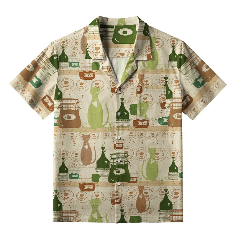 Tokyo-Tiger Cat On The Shelf Aloha Hawaiian Shirt