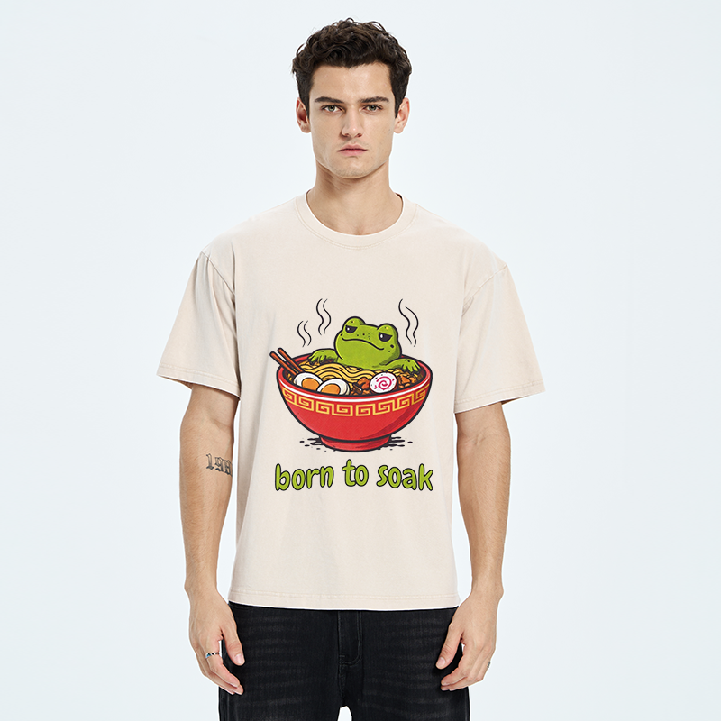 Tokyo-Tiger Frog Born To Soak Washed T-Shirt