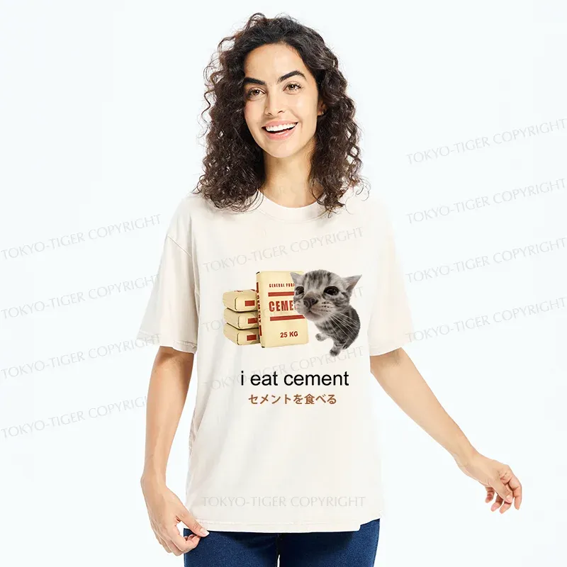 Tokyo-Tiger Funny Cat Meme Washed T-Shirt