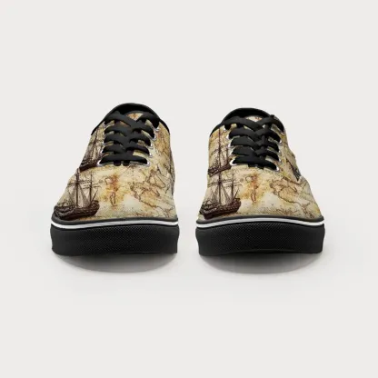 Tokyo-Tiger Nautical Chart Canvas Shoes