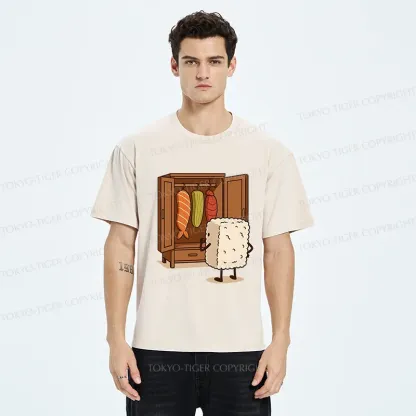 Tokyo-Tiger Sushi Pick Out Clothes Washed T-Shirt
