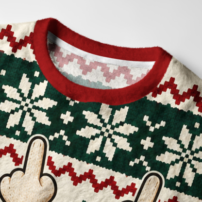 Tokyo-Tiger Cute Reindeer Holiday Vibes Fuzzy Christmas Ugly Sweatshirt