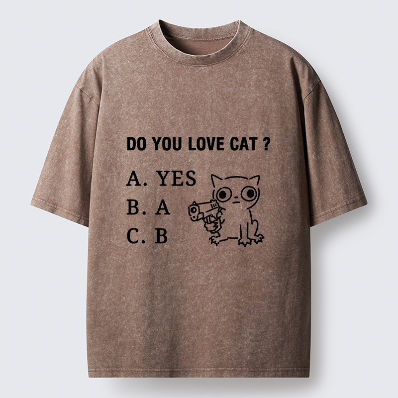 Tokyo-Tiger Funny Cat Quiz Meme Washed T-Shirt