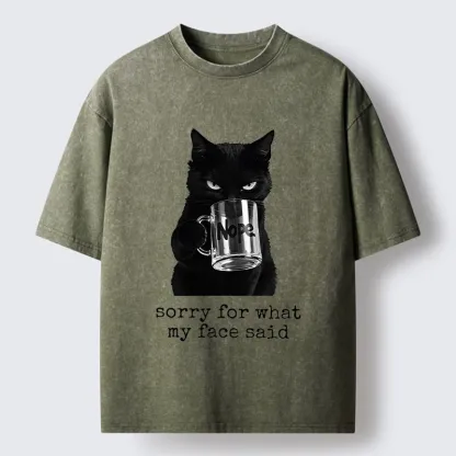Tokyo‑Tiger Funny Sassy Cat Washed T‑Shirt