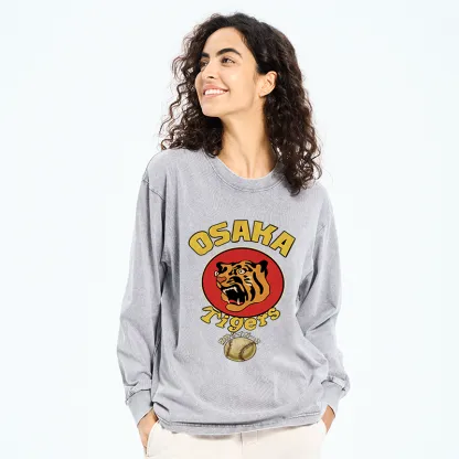 Tokyo-Tiger Osaka Tiger Baseball Washed Long Sleeve T-Shirt