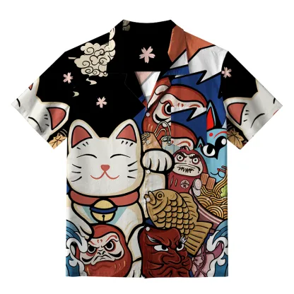 Tokyo-Tiger Traditional Japanese Elements Aloha Hawaiian Shirt