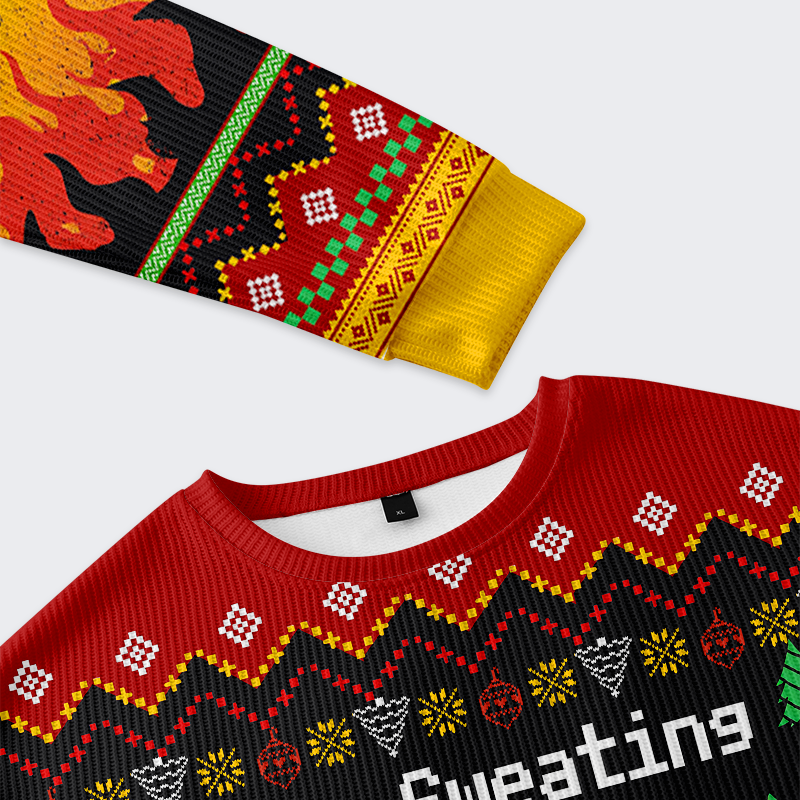 Tokyo-Tiger Burning in This Ugly Sweater Christmas Ugly Sweatshirt