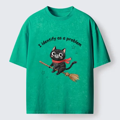 Tokyo-Tiger Funny Magic Cat Meme Washed T-Shirt