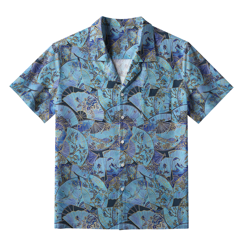 Tokyo-Tiger Traditional Japanese Fans Aloha Hawaiian Shirt