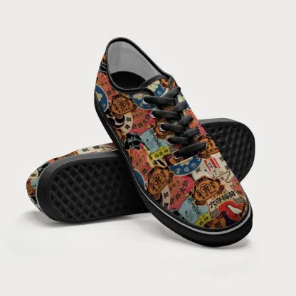 Tokyo-Tiger Japanese Amulet Canvas Shoes