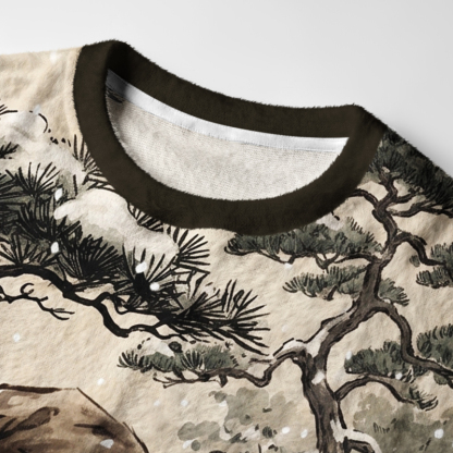 Tokyo-Tiger Retro Raccoon Samurai Fuzzy Christmas Ugly Sweatshirt