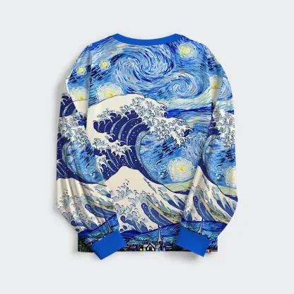 Tokyo-Tiger Waves Under The Starry Night Family Pajama Sets