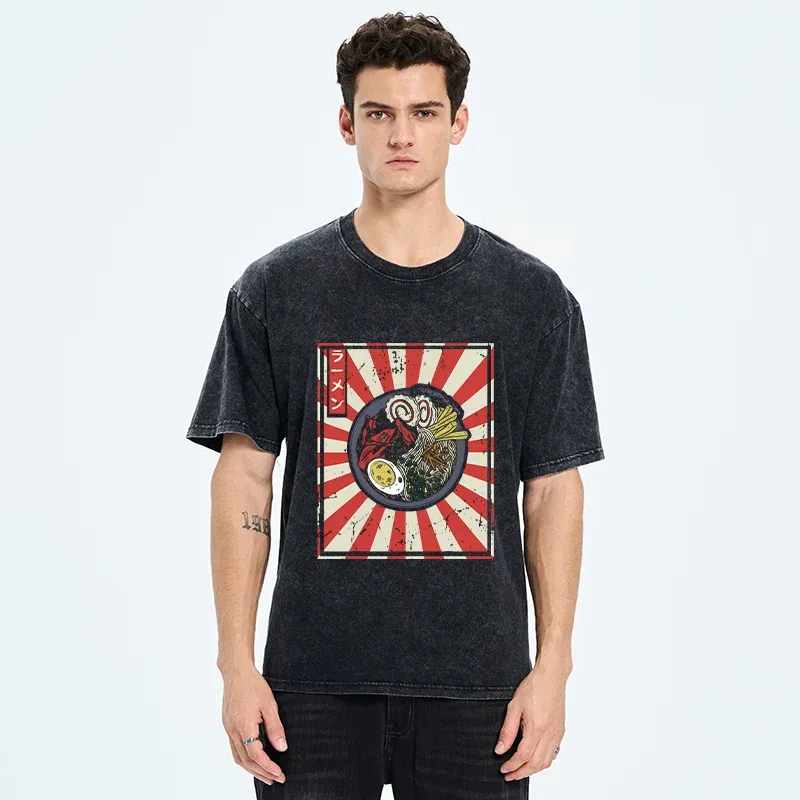 Tokyo-Tiger Japanese Delicious Ramen Washed T-Shirt