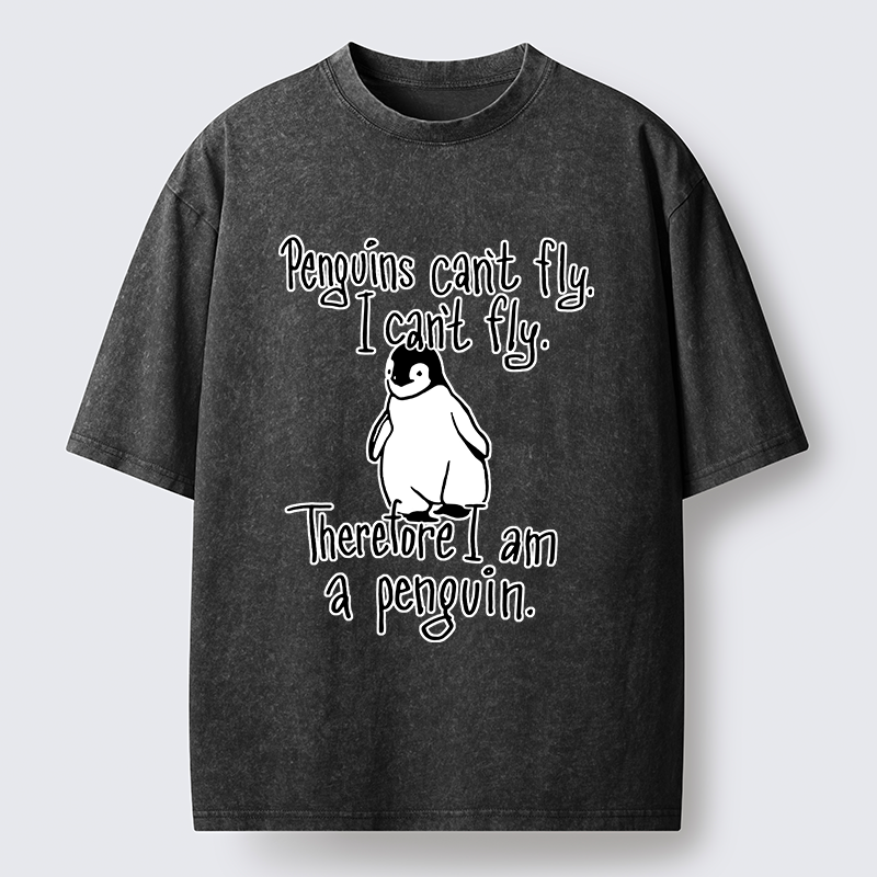 Tokyo-Tiger Silly Penguin Logic Meme Washed T-Shirt