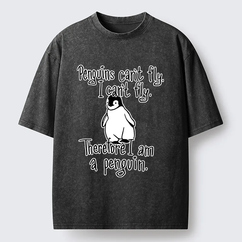 Tokyo-Tiger Silly Penguin Logic Meme Washed T-Shirt