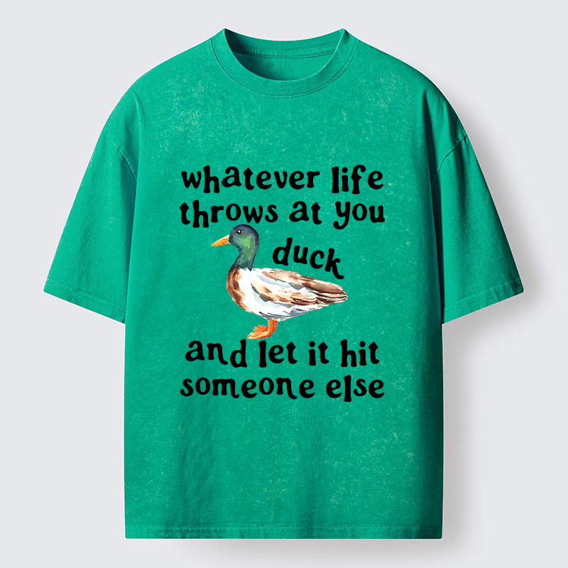 Tokyo-Tiger Funny Duck Life Trouble Meme Washed T-Shirt