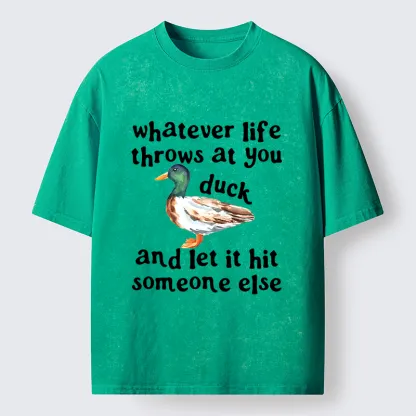 Tokyo-Tiger Funny Duck Life Trouble Meme Washed T-Shirt