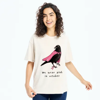 Tokyo-Tiger Pink Ribbon Raven Breast Cancer Awareness Washed T-Shirt