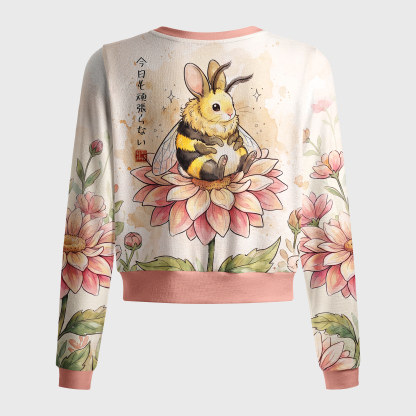 Tokyo-Tiger Funny Bunny Bee, I Don’t Push Myself Today Women's Lightweight Cardigan