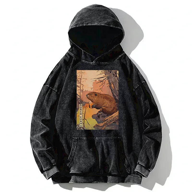 Tokyo-Tiger Beaver By The River Washed Hoodie