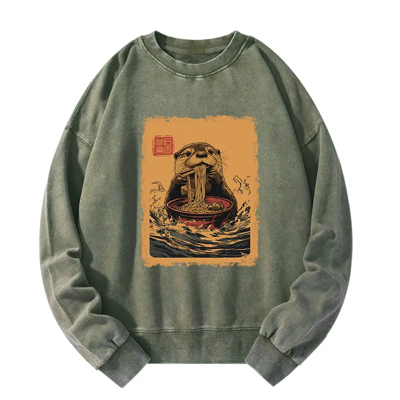 Tokyo-Tiger Ramen Lover Otter Washed Sweatshirt