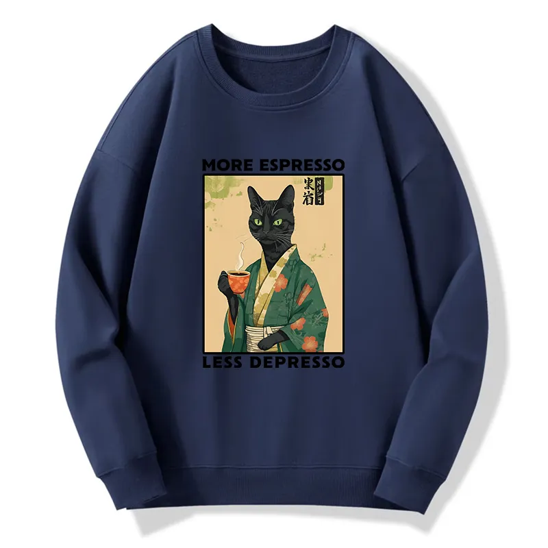 Tokyo-Tiger More Caffeine Less Sadness Circle Sweatshirt