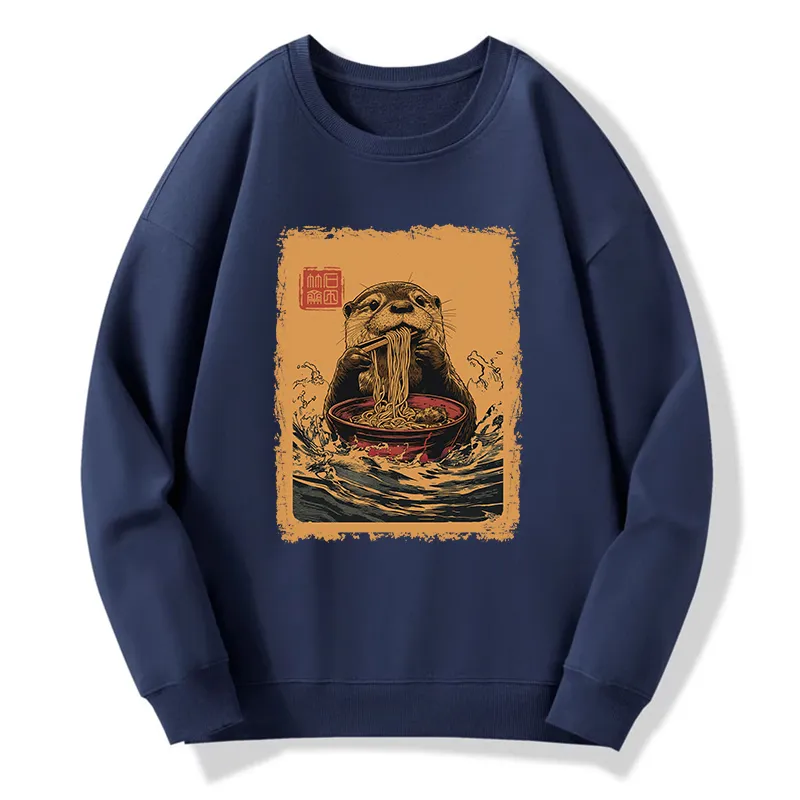 Tokyo-Tiger Ramen Lover Otter Circle Sweatshirt