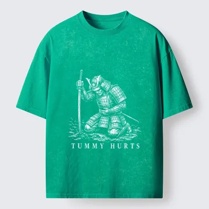 Tokyo‑Tiger Funny Tummy Hurts Washed T‑Shirt