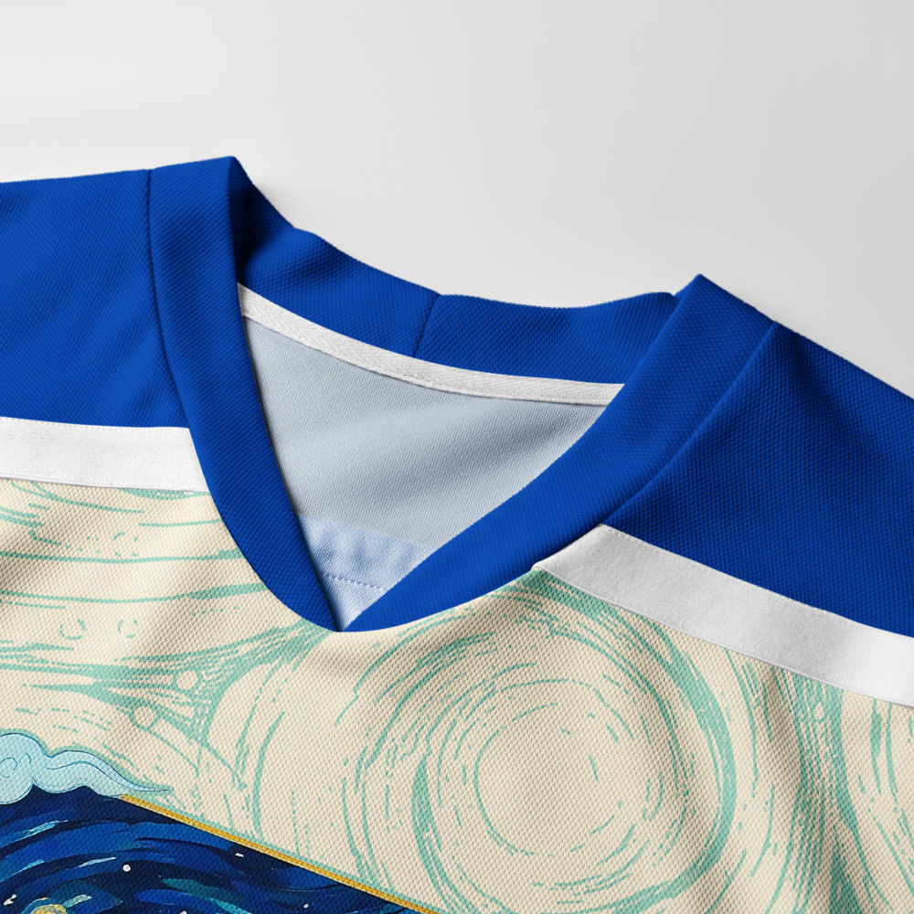Tokyo-Tiger Starry Waves of Kanagawa Long-Sleeve Hockey Jersey
