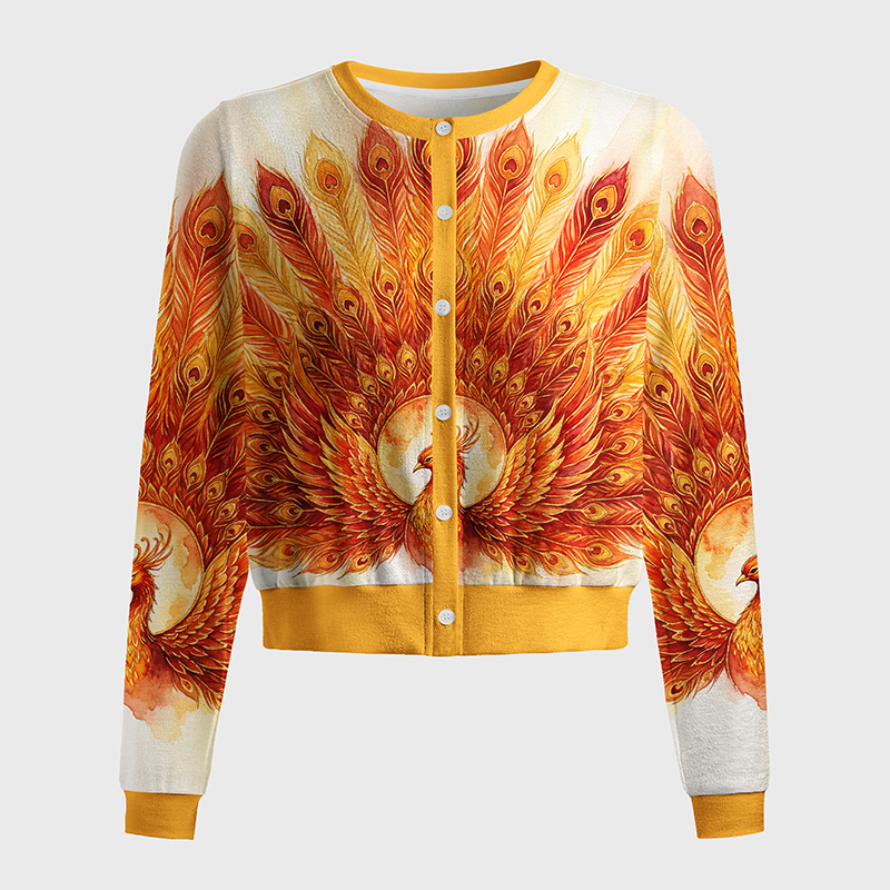 Tokyo-Tiger Golden Phoenix Radiance Women's Lightweight Cardigan