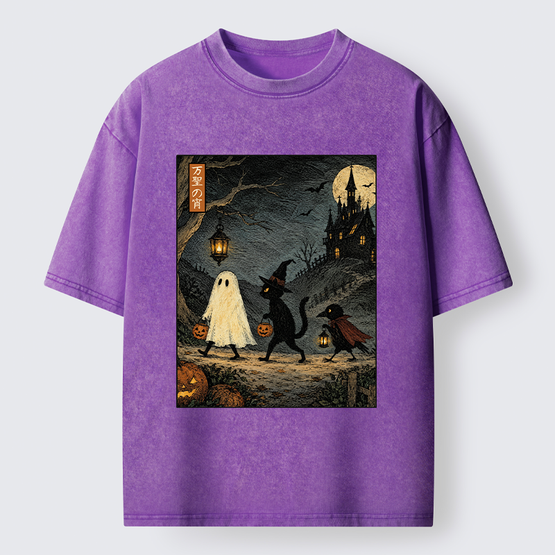 Tokyo-Tiger Vintage Halloween Crew Washed T-Shirt