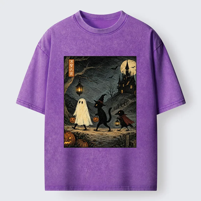 Tokyo-Tiger Vintage Halloween Crew Washed T-Shirt