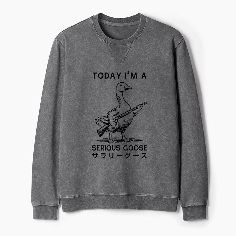 Tokyo-Tiger Serious Stupid Goose Washed Terry Sweatshirt