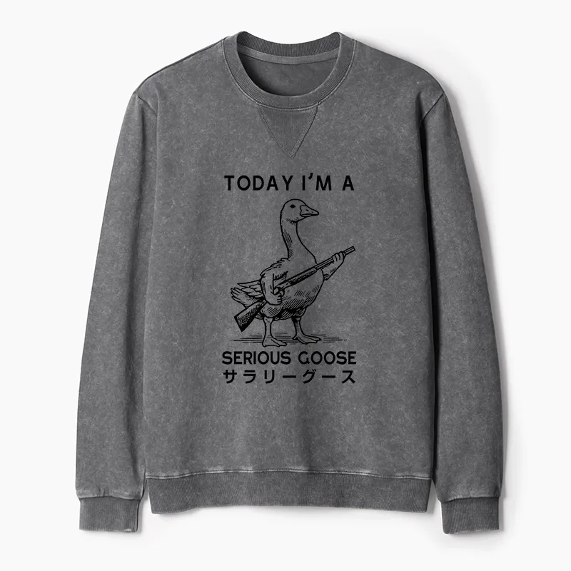Tokyo-Tiger Serious Stupid Goose Washed Terry Sweatshirt