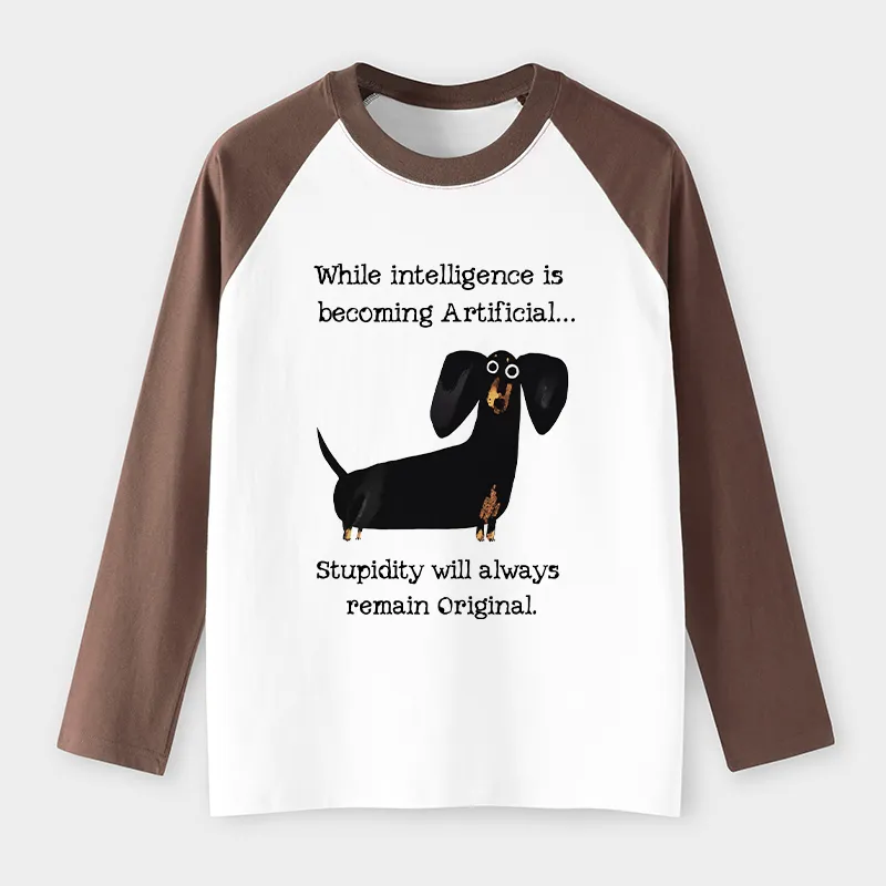 Tokyo-Tiger Dachshund Real Humor Funny Meme Raglan Long Sleeve T-shirt