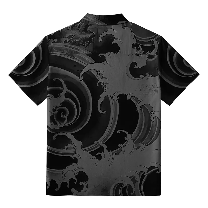 Tokyo-Tiger Majestic Dragon Entwined Button-up Shirt