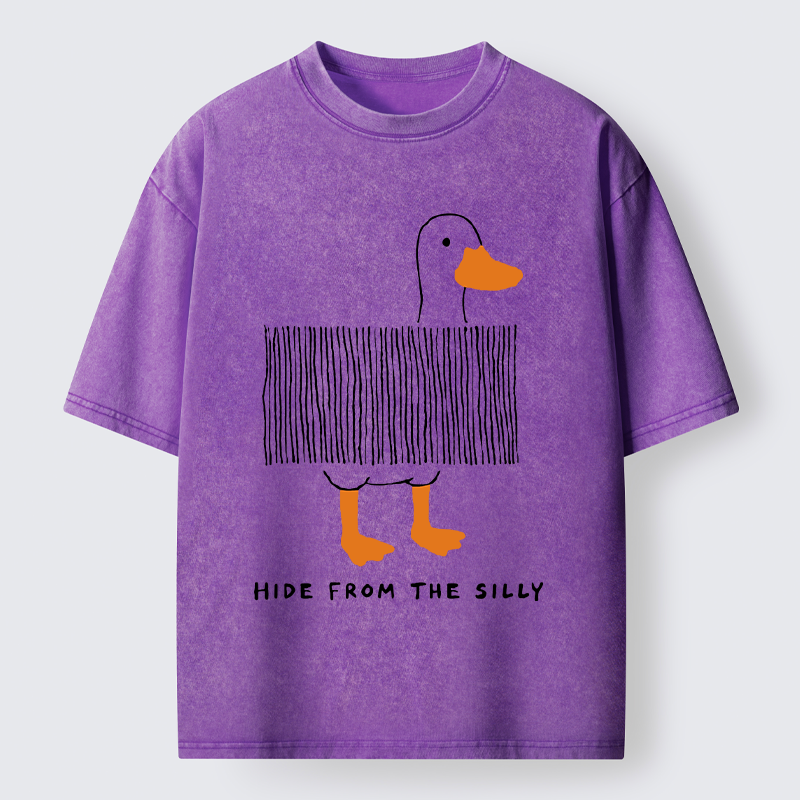 Tokyo-Tiger Funny Hiding Goose Meme Washed T-Shirt