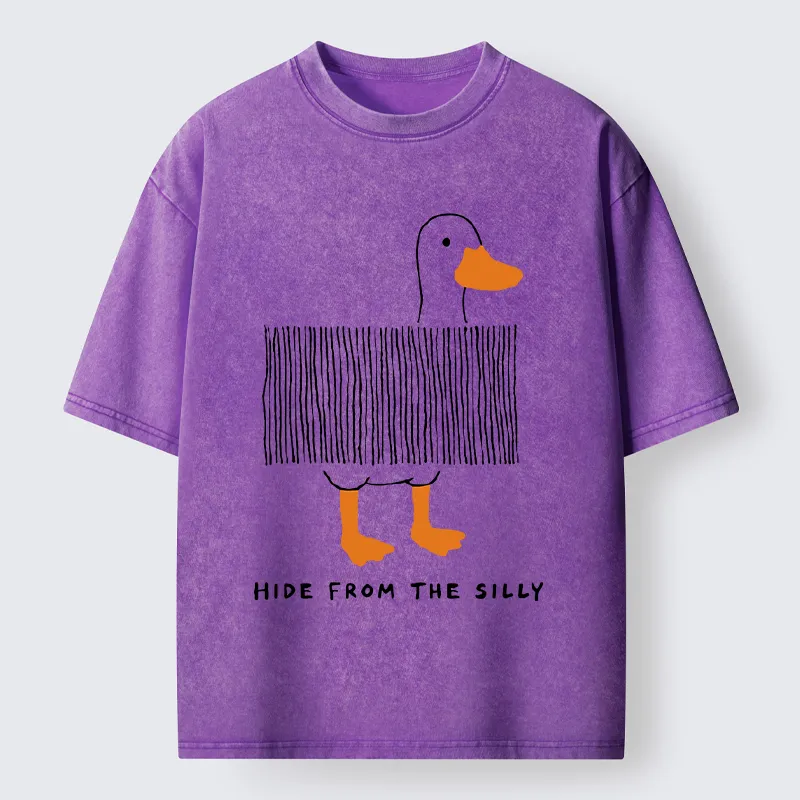 Tokyo-Tiger Funny Hiding Goose Meme Washed T-Shirt