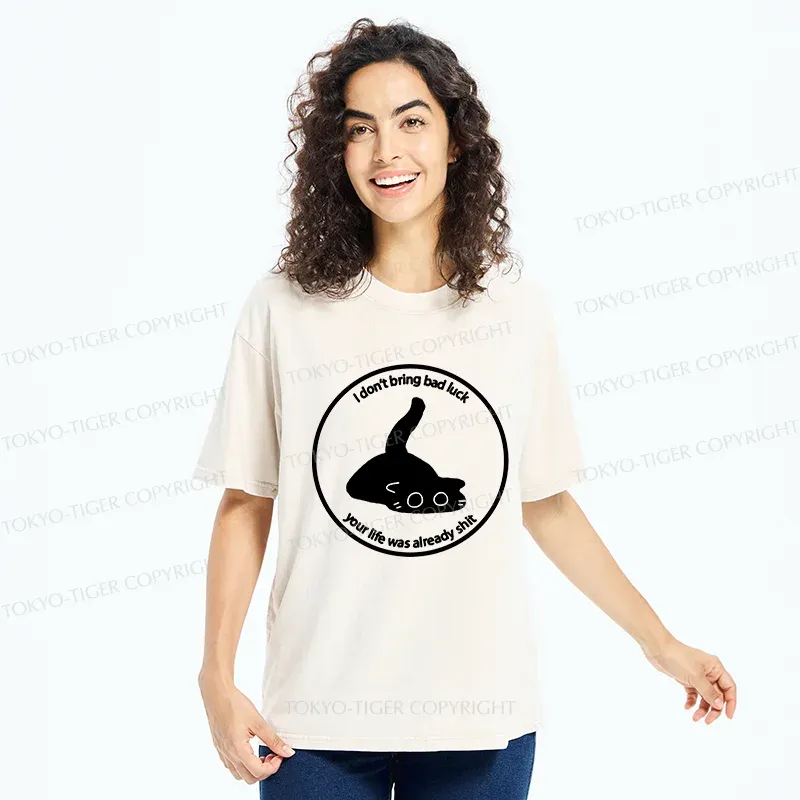 Tokyo-Tiger Cat Are Not The Source Of Bad Luck Washed T-Shirt