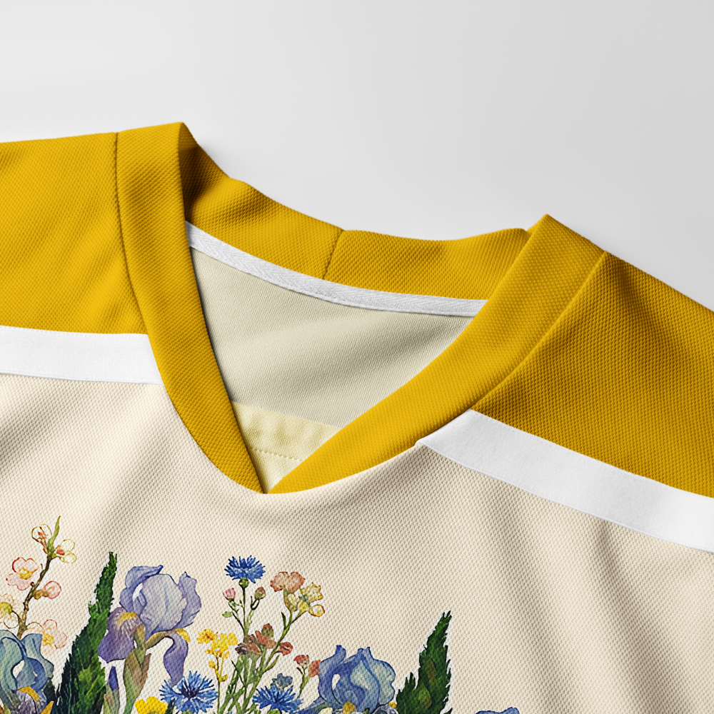 Tokyo-Tiger Floral Van Gogh Long-Sleeve Hockey Jersey