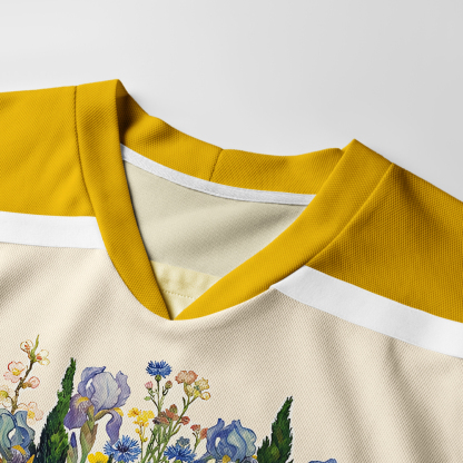 Tokyo-Tiger Floral Van Gogh Long-Sleeve Hockey Jersey