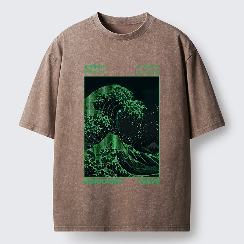 Tokyo-Tiger The Great Code Wave Washed T-Shirt