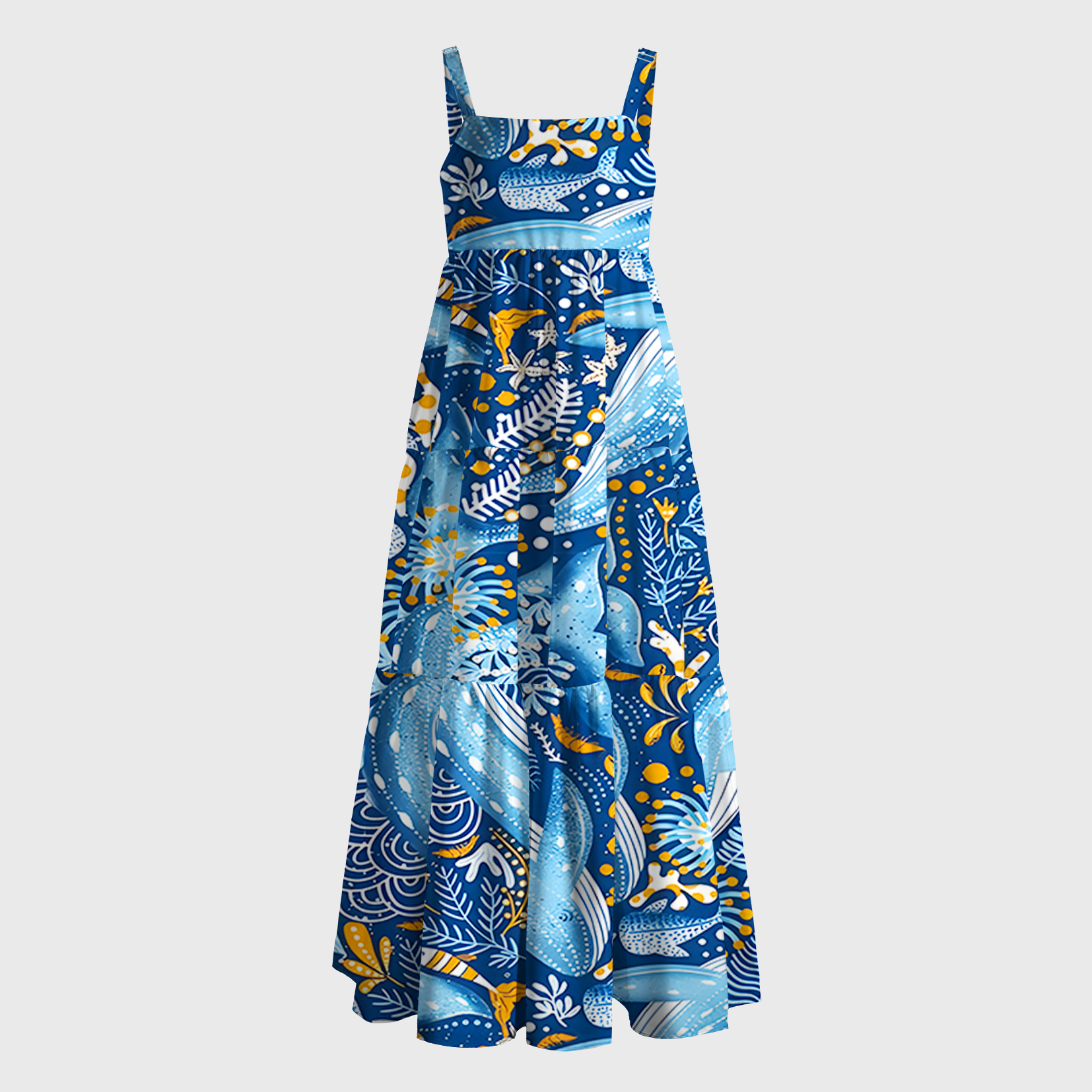 Tokyo-Tiger Whales In The Ocean Maxi Dress