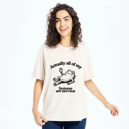 Tokyo-Tiger Nervous Frog Meme Washed T-Shirt