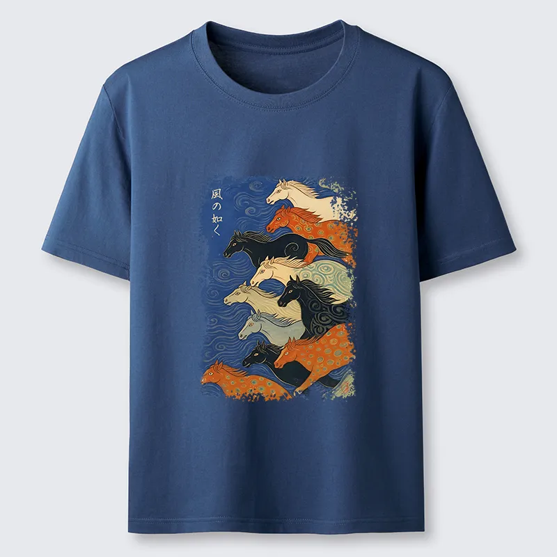 Tokyo-Tiger Vintage Japanese Running Horses Art Classic T-Shirt
