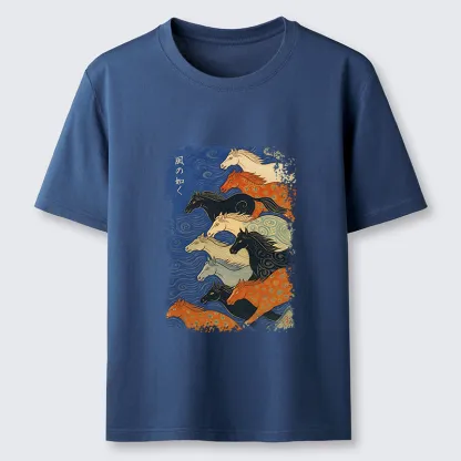 Tokyo-Tiger Vintage Japanese Running Horses Art Classic T-Shirt