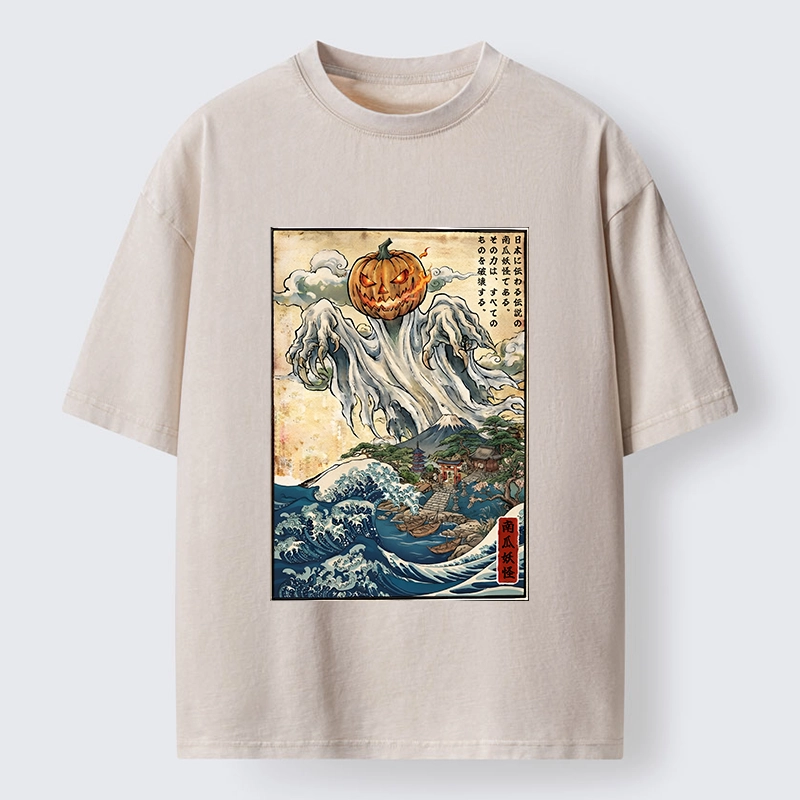 Tokyo‑Tiger Pumpkin Yokai Washed T‑Shirt