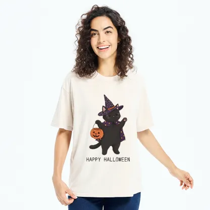 Tokyo‑Tiger Magic Cat Halloween Art Washed T‑Shirt